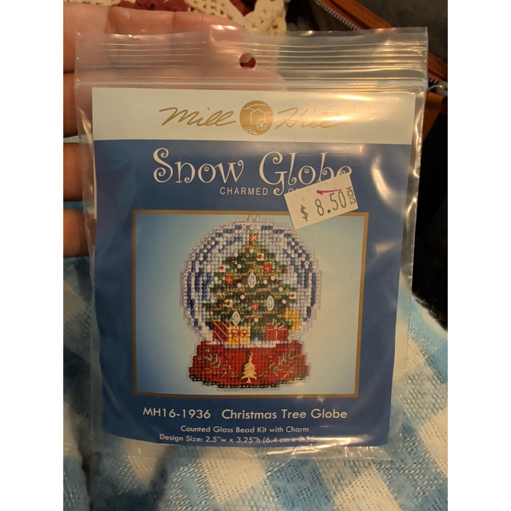 New Kit Mill Hill Glass Bead MH161936 Charmed Ornament Christmas Tree Snow Globe